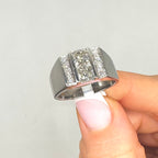 18K White Gold 1.90CT Lab Diamond Ring with 0.20CT Natural Diamond Accents DR012 GJJJ