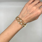 Yellow Gold Coil & Diamond Cluster Wire Bangle DB098 NGZJ