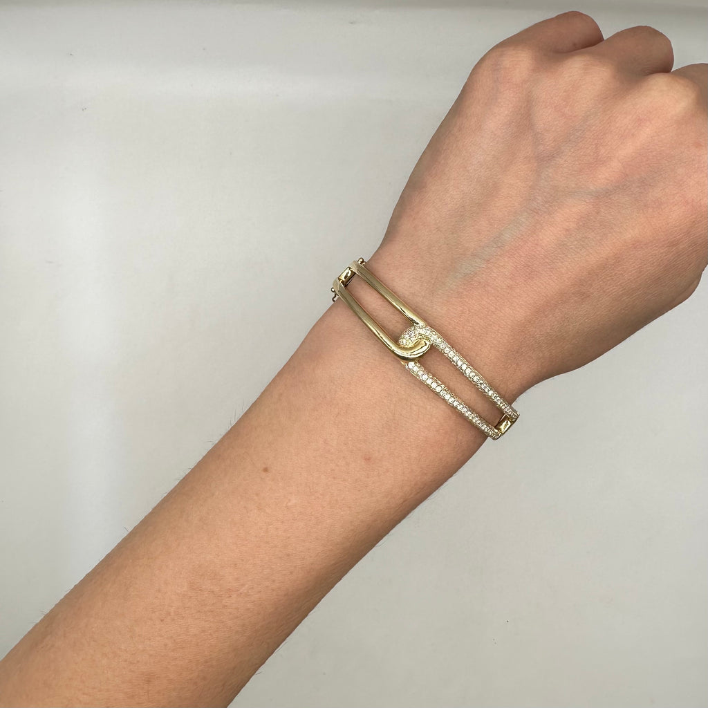 14K Yellow Gold Diamond Bangle Bracelet – 1.50 CT YKB00125