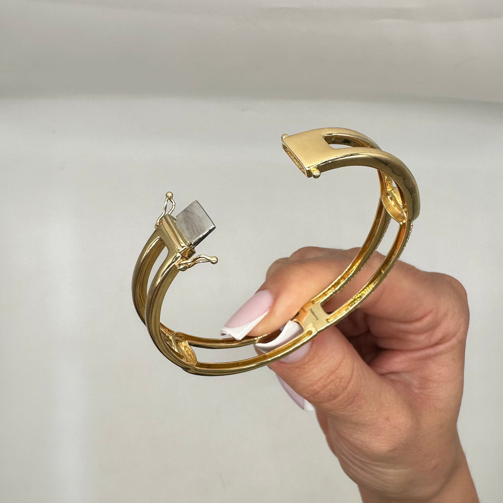 14K Yellow Gold Diamond Bangle Bracelet – 1.50 CT YKB00125