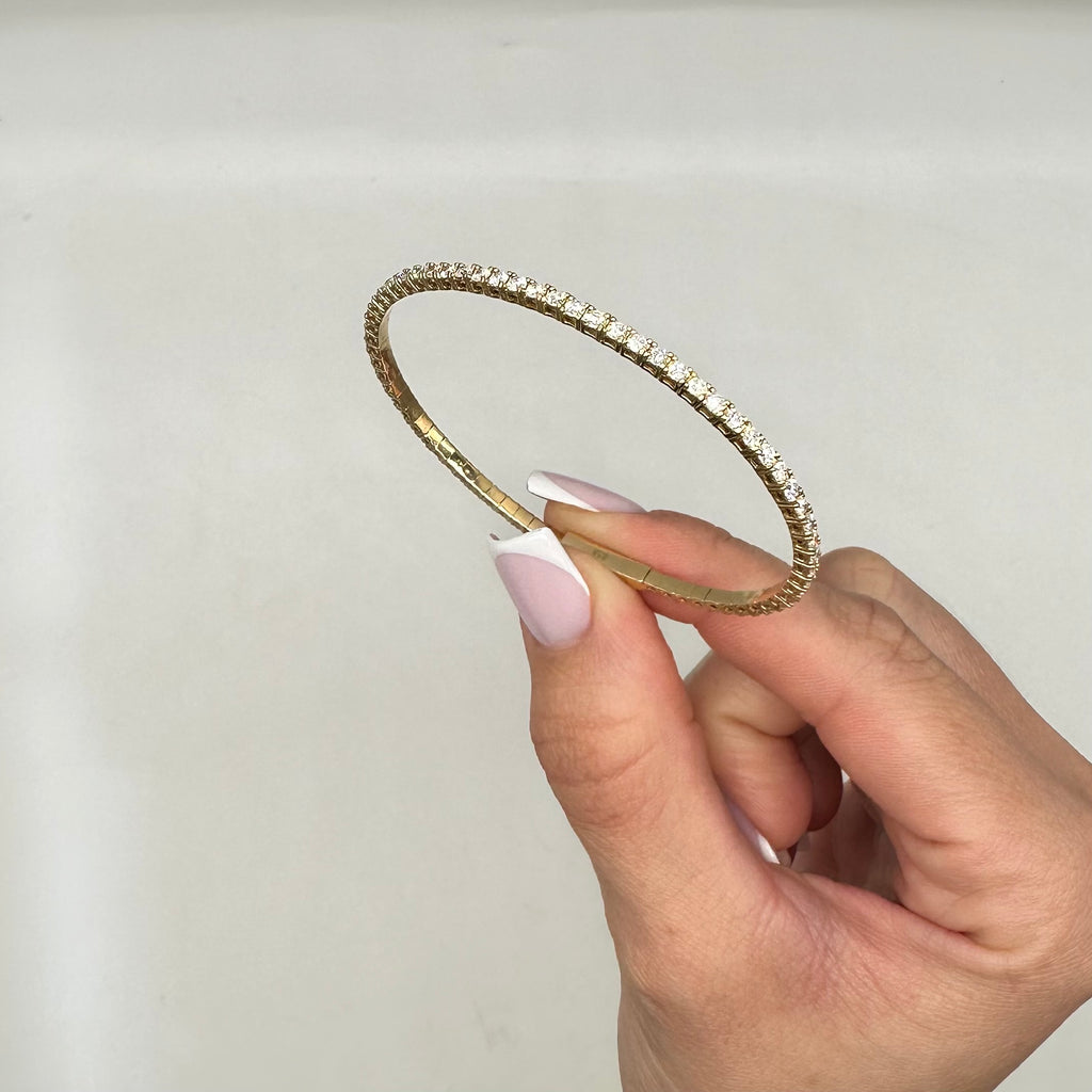 14K Yellow Gold 3.00 CTW Lab-Grown Diamond Bangle Bracelet IGJJ