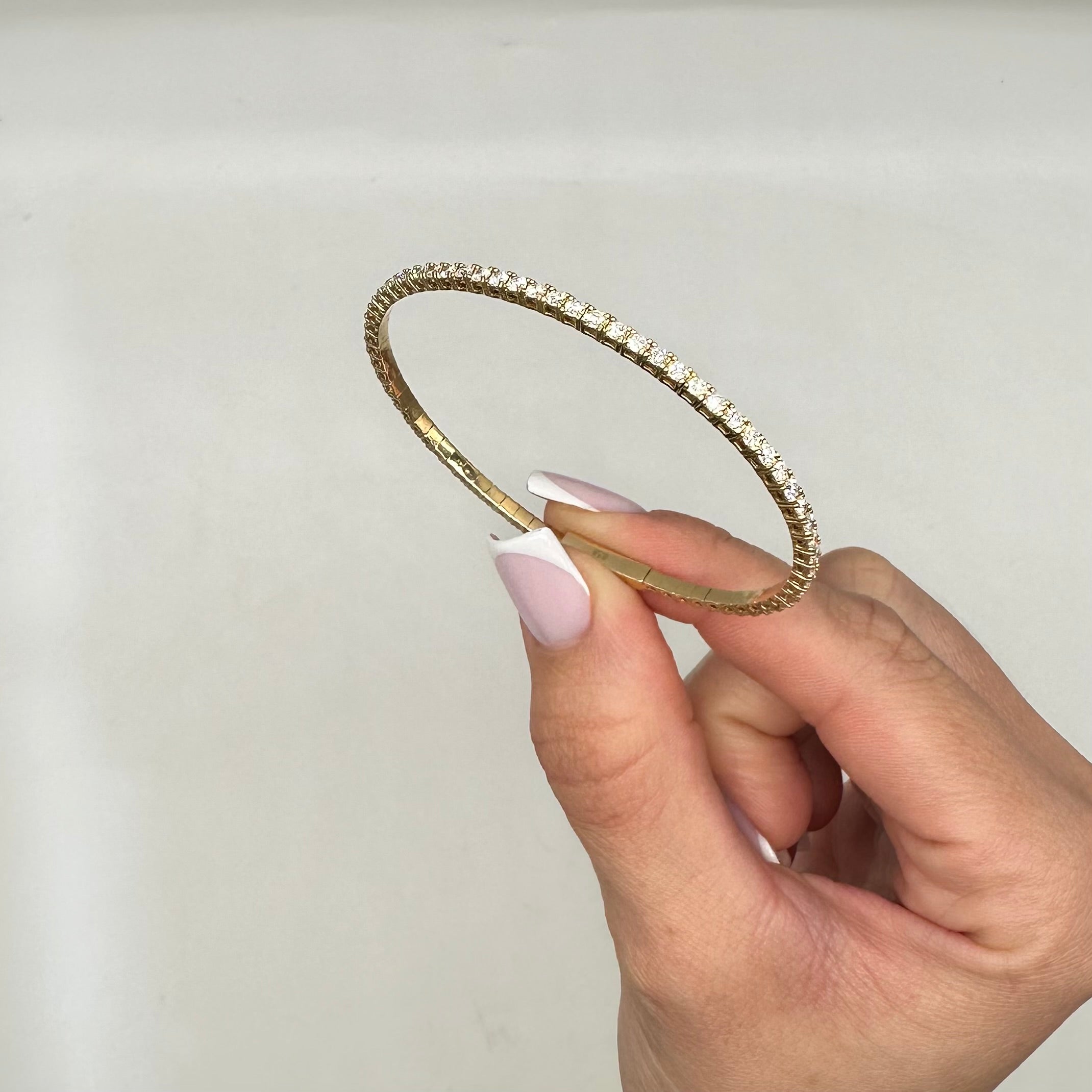 14K Yellow Gold 3.00 CTW Lab-Grown Diamond Bangle Bracelet IGJJ