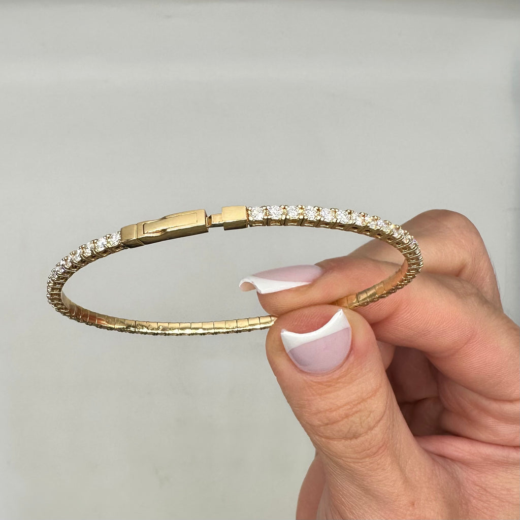 14K Yellow Gold 3.00 CTW Lab-Grown Diamond Bangle Bracelet IGJJ