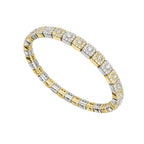 14KT Two-Tone Solid Gold Stretch Bracelet with 6.52ct Diamonds (VS2–SI1). DB0084 TJJJ