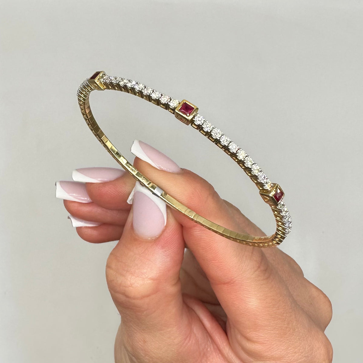 14K Yellow Gold Diamond & Ruby Bracelet – 0.76 CT Diamonds 0.37 CT Rubies CBR0105 IGTJ