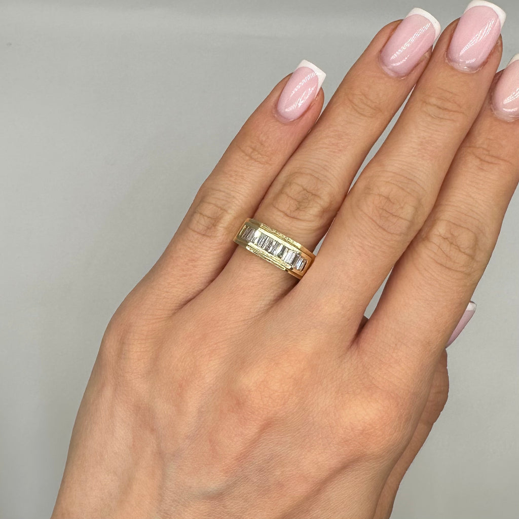 14K Yellow Gold 0.76CT Baguette Diamond Ring WB127 ALJ