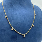 14K Yellow Gold 0.48 CT Diamond Bezel-Set Necklace – 16” Adjustable to 18” KVN00326