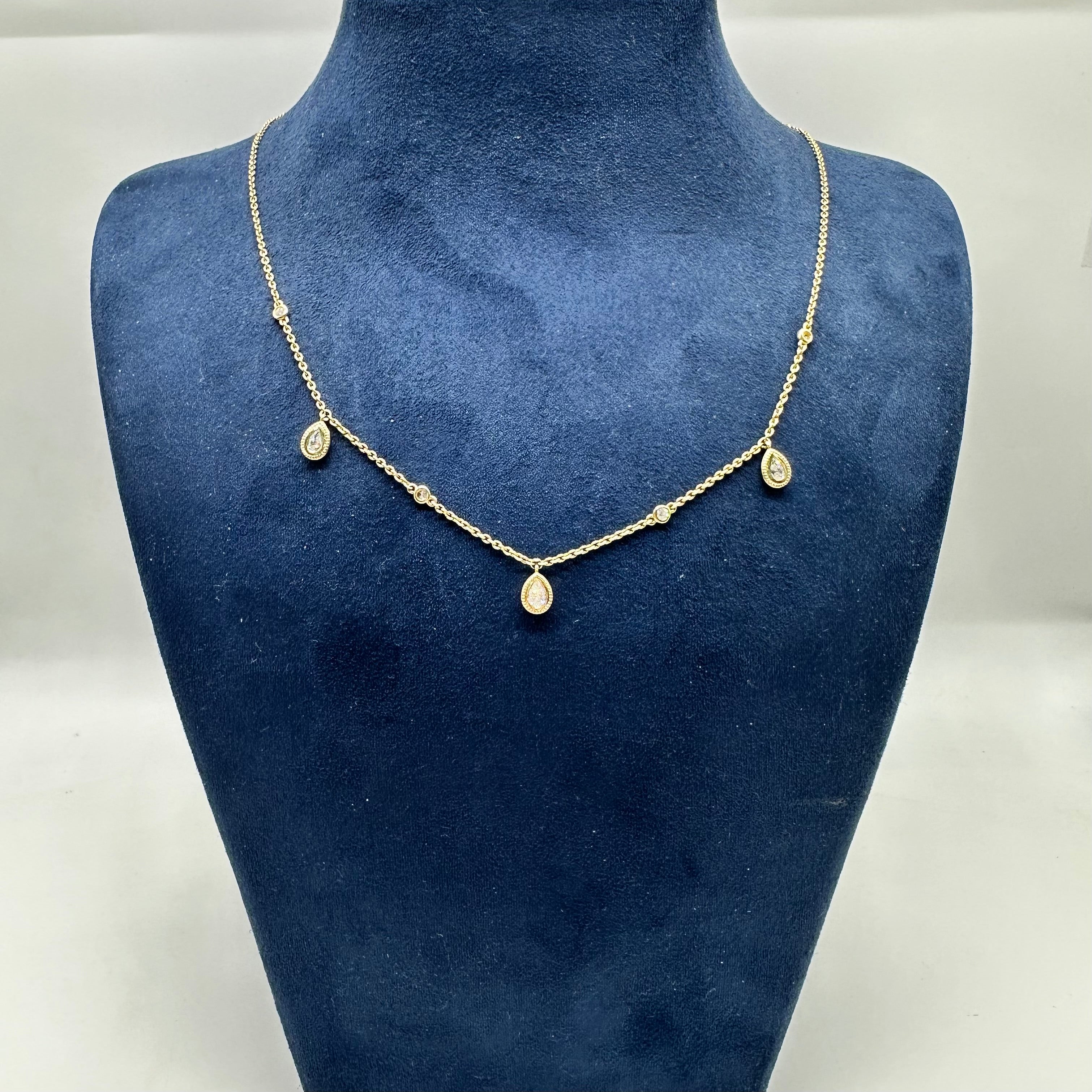 14k Yellow Gold 0.67 CT Diamond Necklace – 18” Adjustable to 16” AN11291