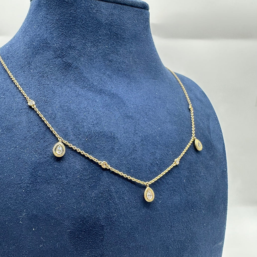 14k Yellow Gold 0.67 CT Diamond Necklace – 18” Adjustable to 16” AN11291