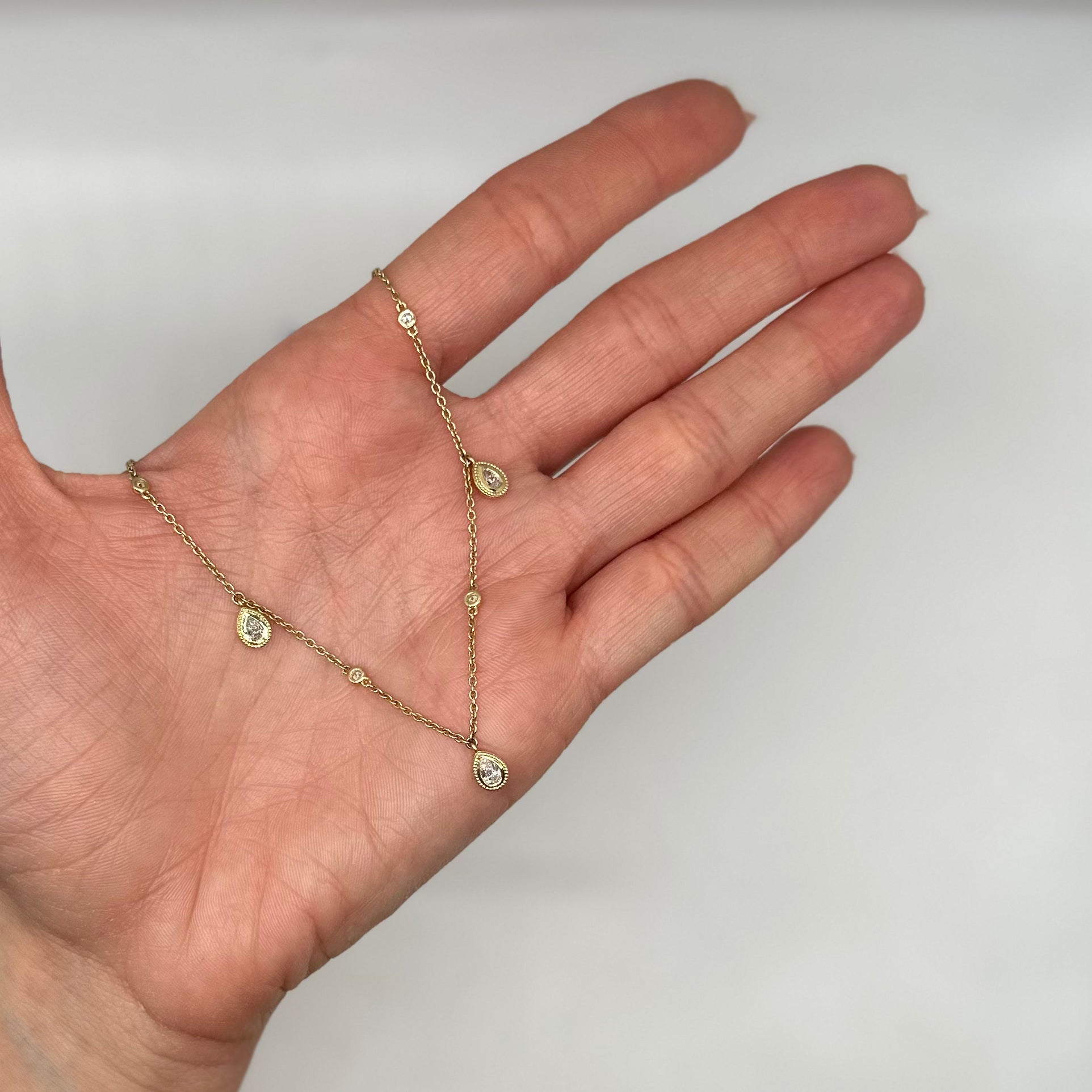 14k Yellow Gold 0.67 CT Diamond Necklace – 18” Adjustable to 16” AN11291