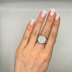 14K White Gold Ring with 0.96CT Diamonds DR020 IJJJ