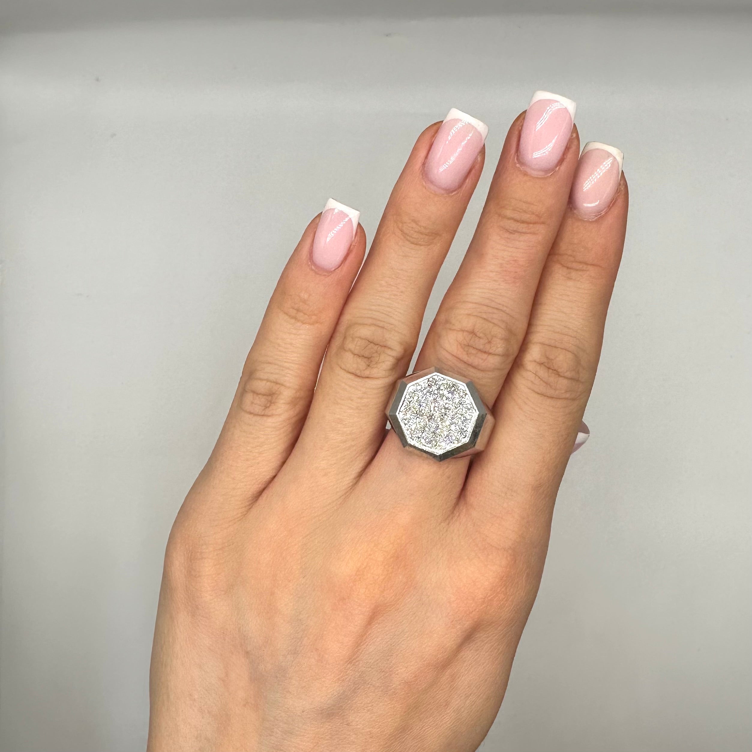 14K White Gold Ring with 0.96CT Diamonds DR020 IJJJ