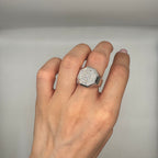 14K White Gold Ring with 0.96CT Diamonds DR020 IJJJ
