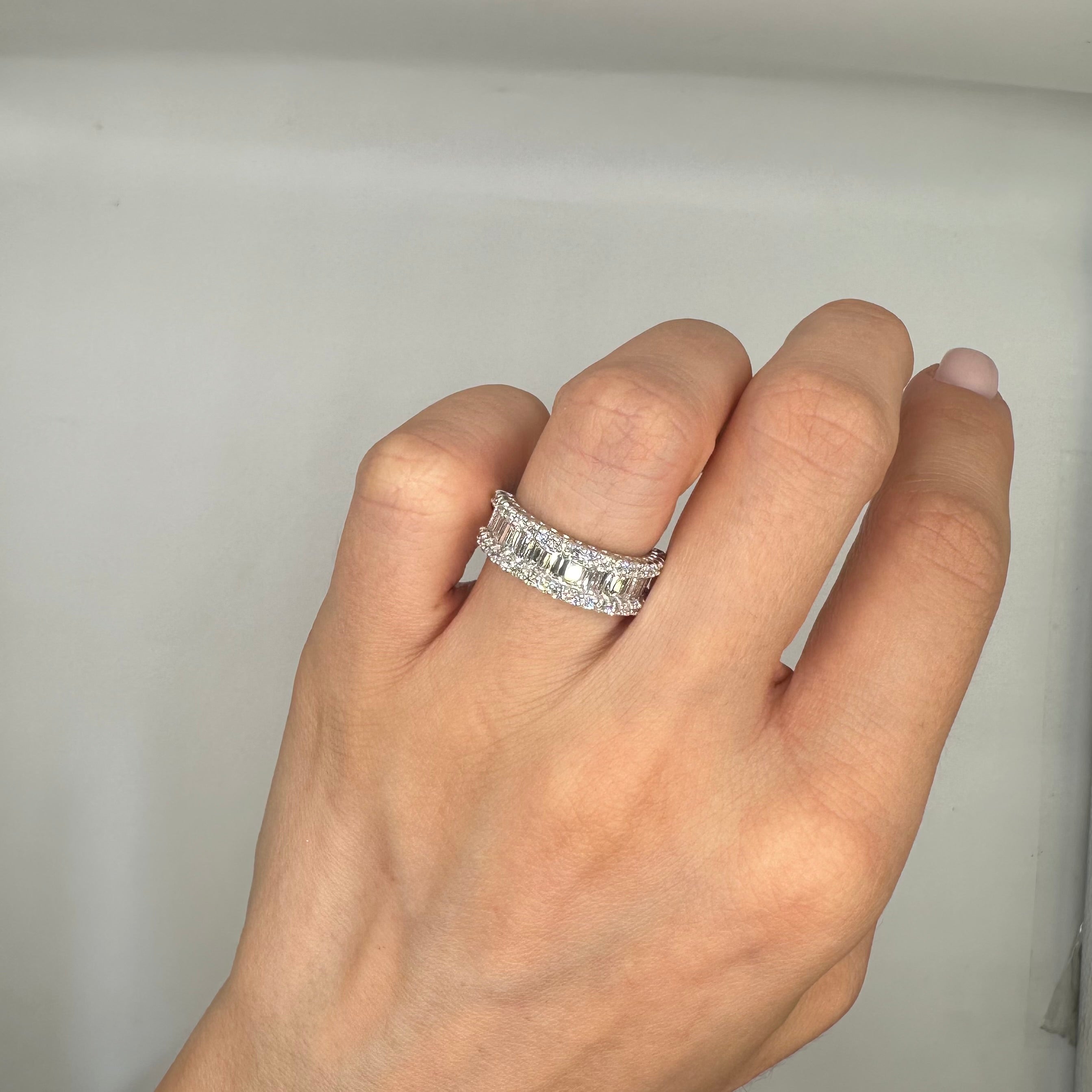 18K White Gold Band Ring with 1.80CT Diamonds WB0012 IETJ