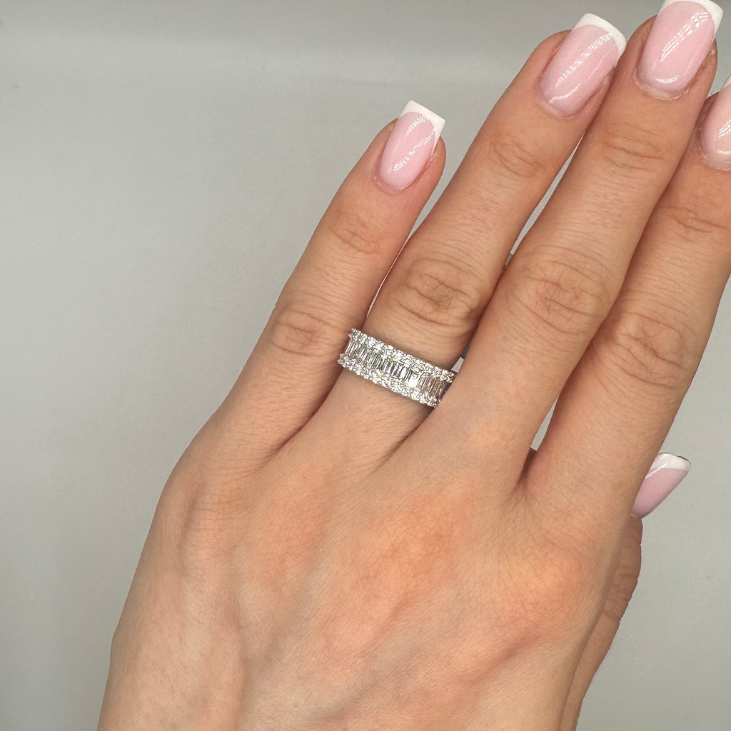 18K White Gold Band Ring with 1.80CT Diamonds WB0012 IETJ