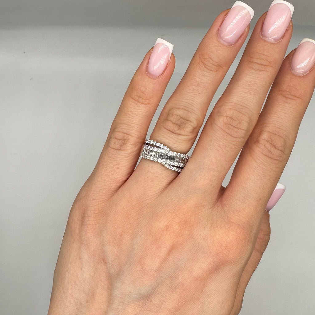 14K White Gold Band Ring with 0.70CT Diamonds WB459 IGJJ