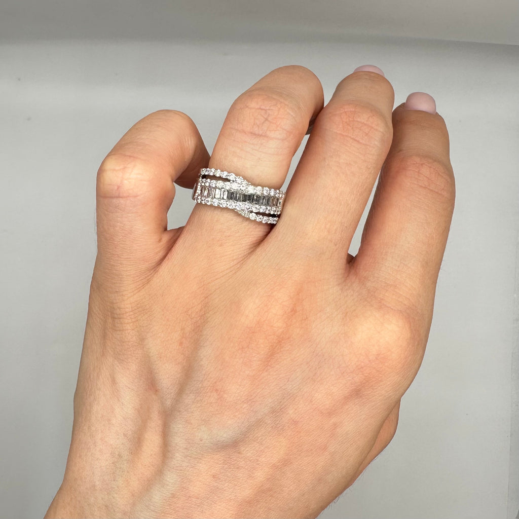 14K White Gold Band Ring with 0.70CT Diamonds WB459 IGJJ