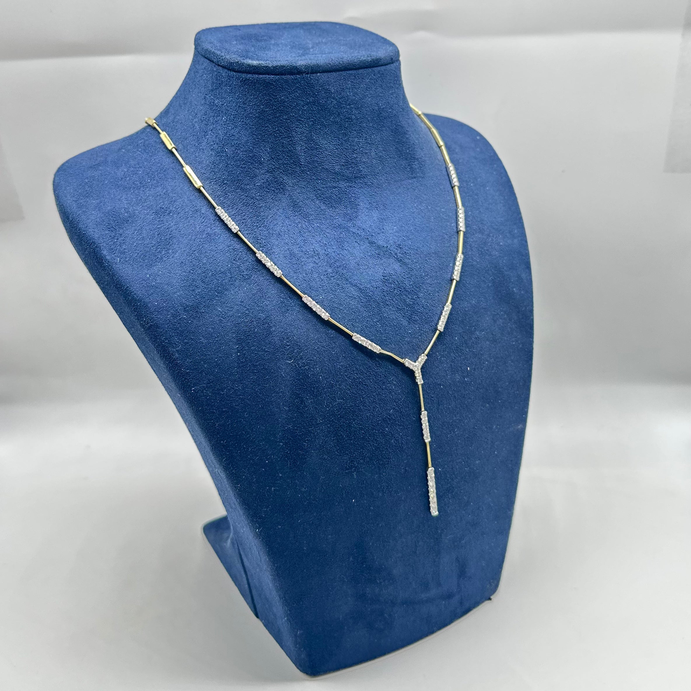 14K Yellow Gold Diamond Necklace – 1.86 CT, 16–17” Adjustable DC-N14070-17