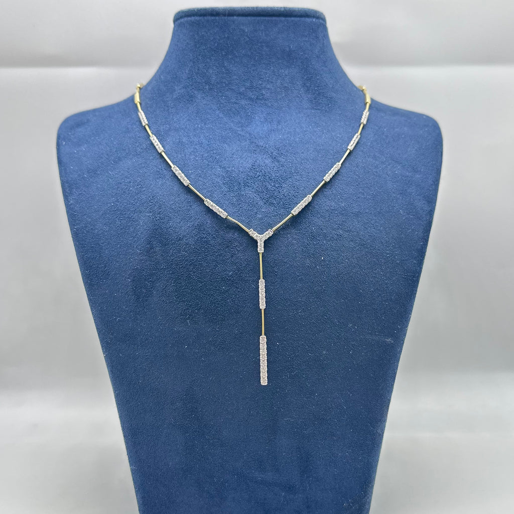 14K Yellow Gold Diamond Necklace – 1.86 CT, 16–17” Adjustable DC-N14070-17