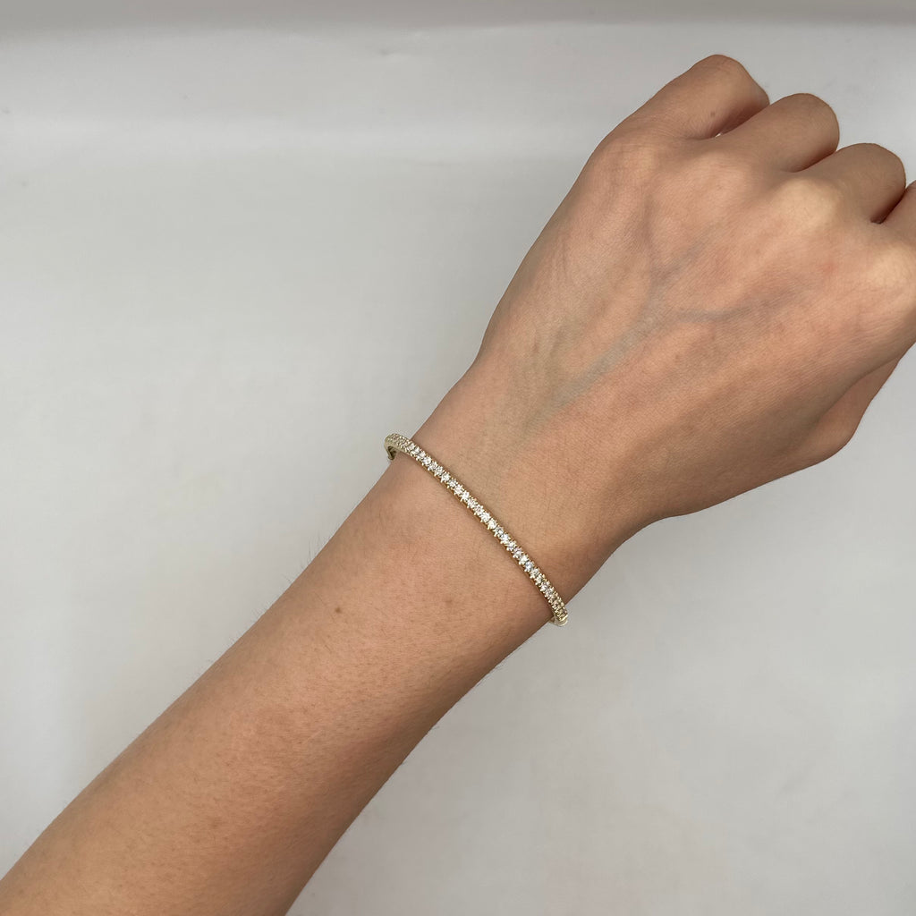 14K Yellow Gold Diamond Bangle Bracelet – 1.45CT DB0043 IATJ