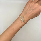 14K Yellow Gold Diamond Leaf Cuff Bracelet – 2.26ct