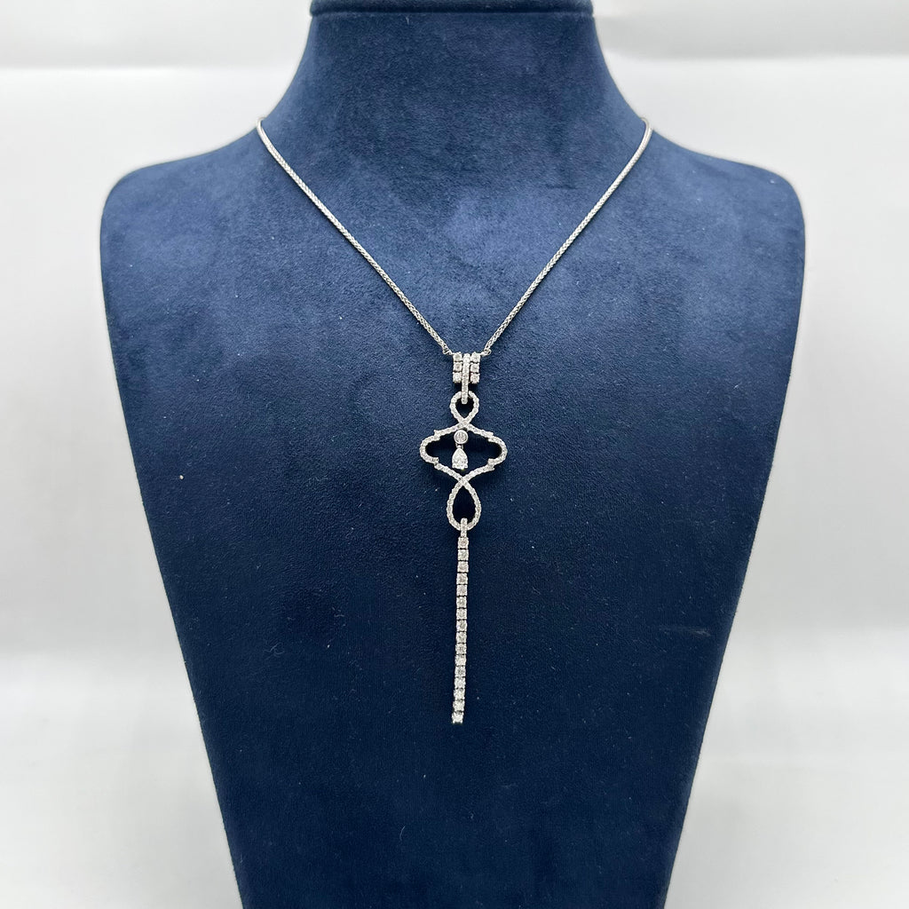 14K White Gold Diamond Pendant Necklace — 1.85CT DN0026 ITJJ