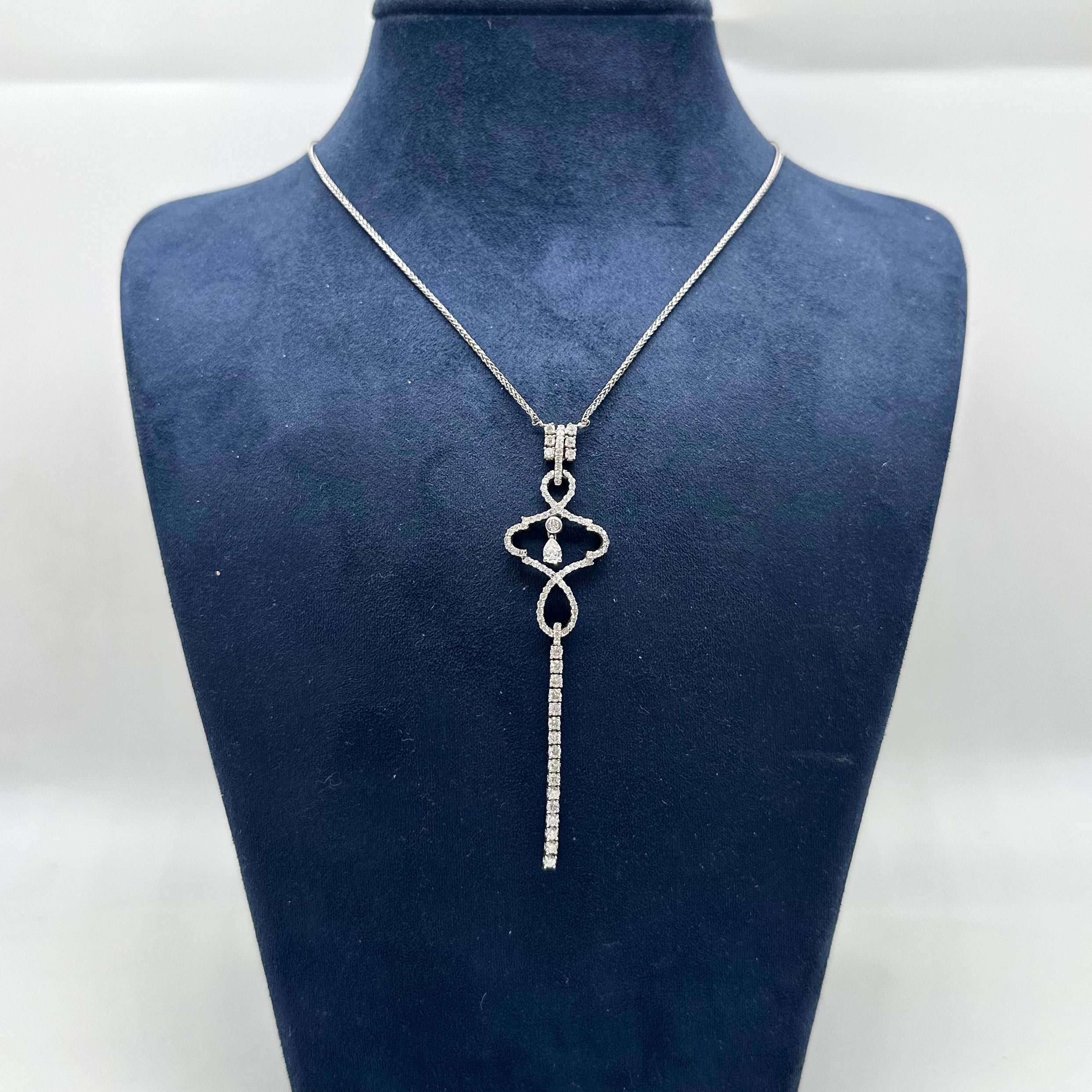 14K White Gold Diamond Pendant Necklace — 1.85CT DN0026 ITJJ