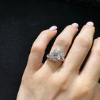 18K White Gold Diamond Ring – 0.90CT DR056 SET