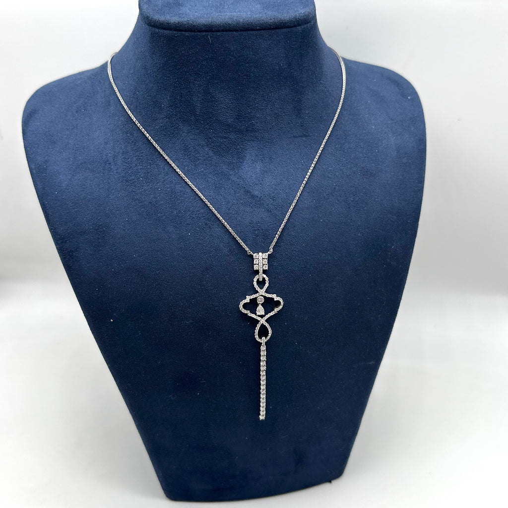 14K White Gold Diamond Pendant Necklace — 1.85CT DN0026 ITJJ
