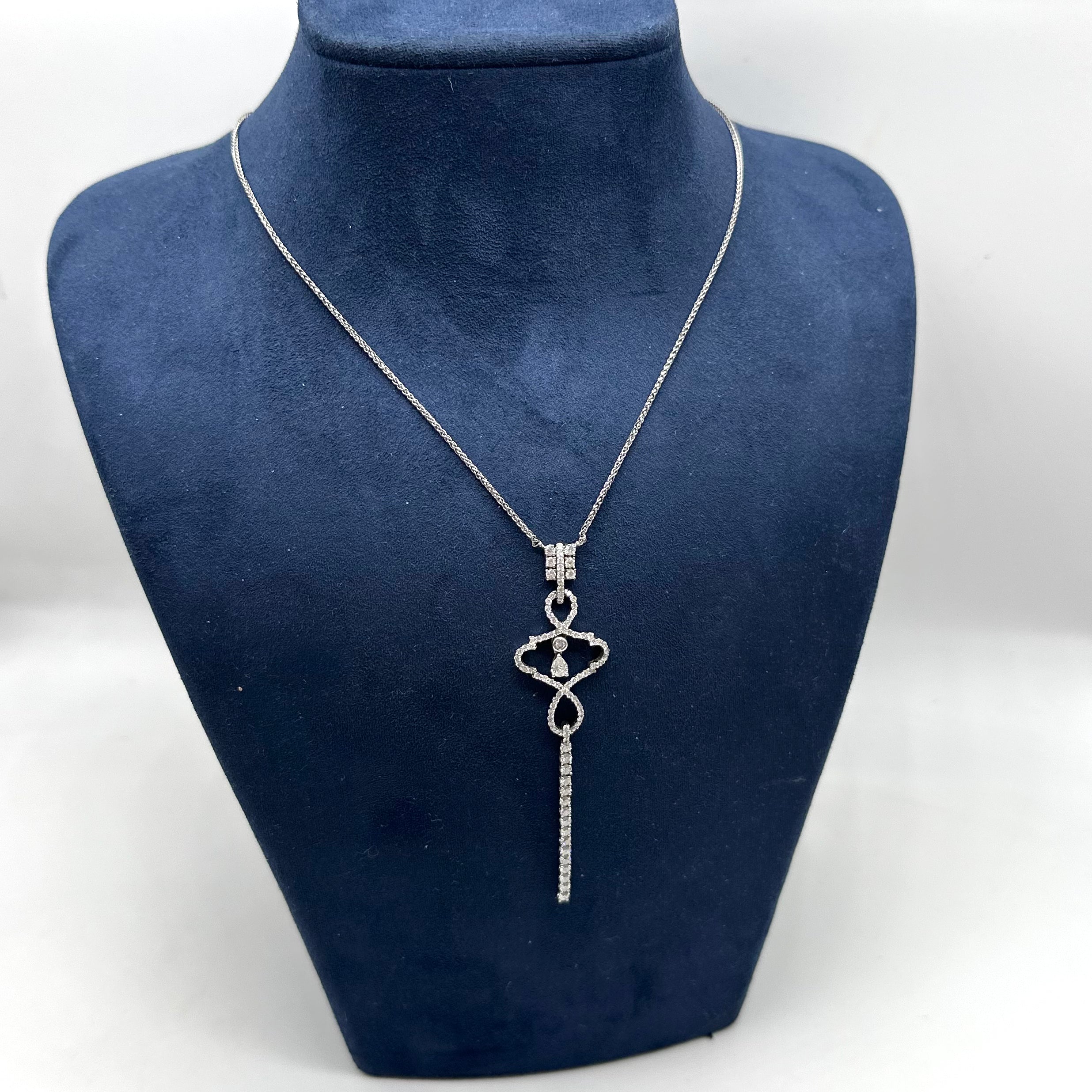 14K White Gold Diamond Pendant Necklace — 1.85CT DN0026 ITJJ