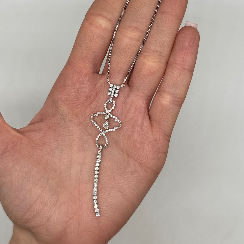 14K White Gold Diamond Pendant Necklace — 1.85CT DN0026 ITJJ