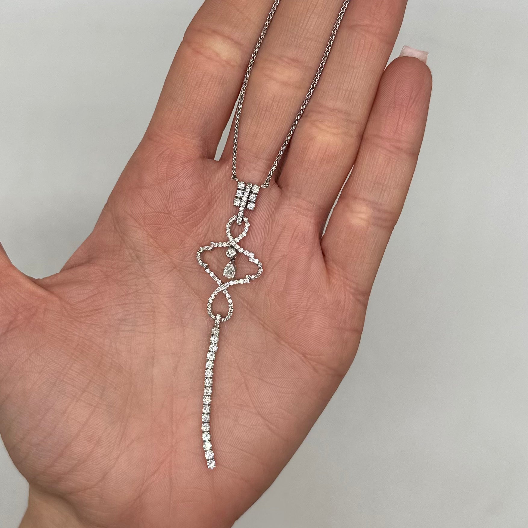 14K White Gold Diamond Pendant Necklace — 1.85CT DN0026 ITJJ