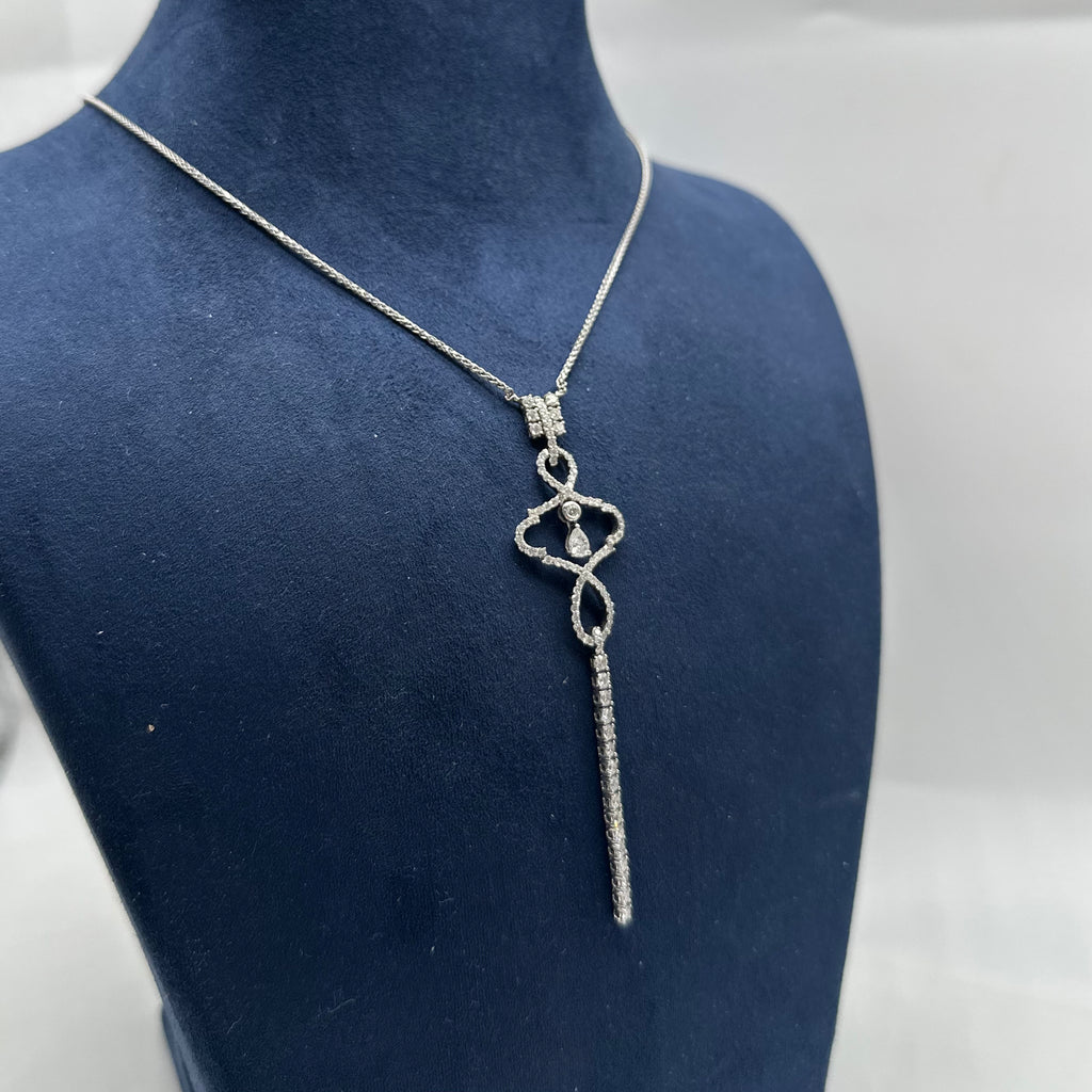 14K White Gold Diamond Pendant Necklace — 1.85CT DN0026 ITJJ