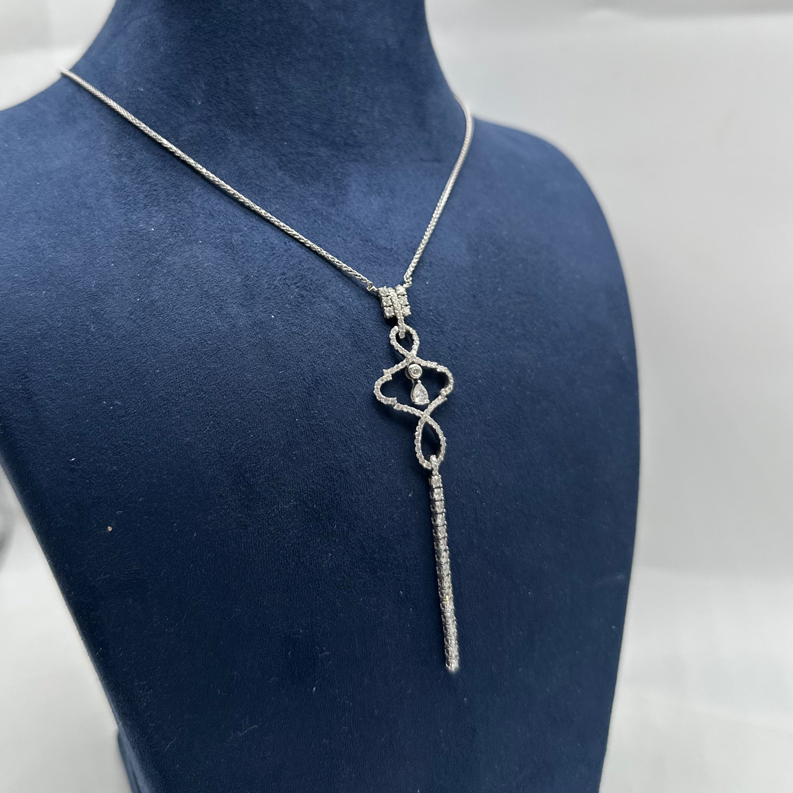 14K White Gold Diamond Pendant Necklace — 1.85CT DN0026 ITJJ
