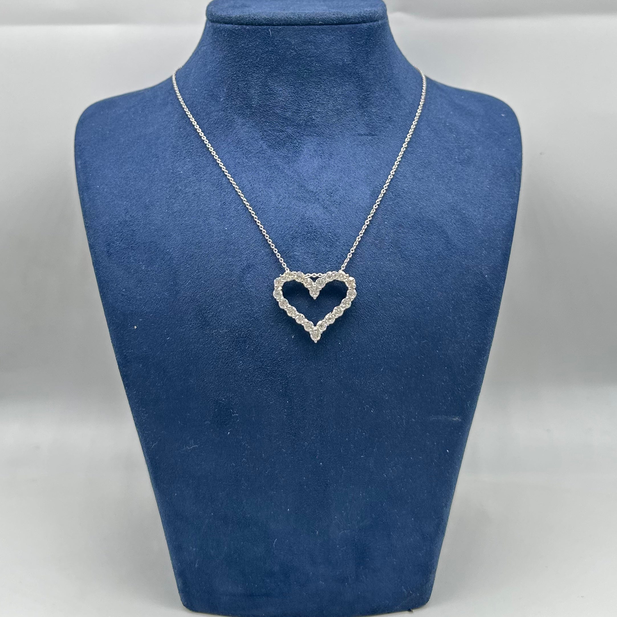 14K White Gold Diamond Heart Pendant Necklace — 3.01CT DP110 GNJJ