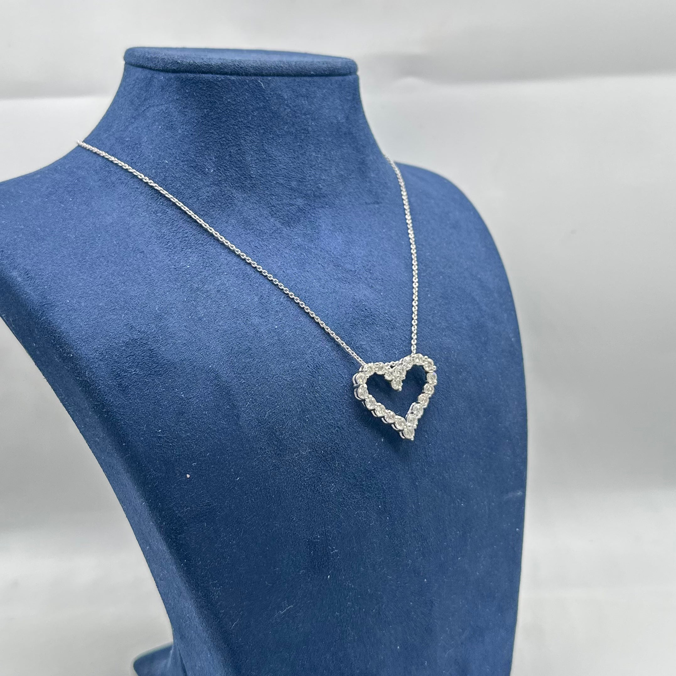 14K White Gold Diamond Heart Pendant Necklace — 3.01CT DP110 GNJJ