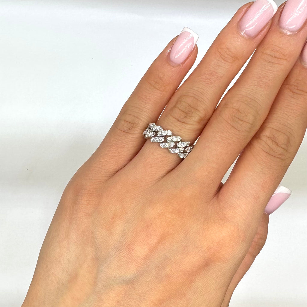 14K White Gold Diamond Band Ring – 1.15CT WB058 IJGJ