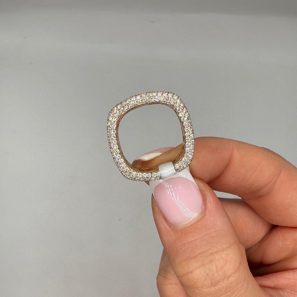 18K Rose Gold Pavé Diamond Ring 4.24CT WB334 NTJJ