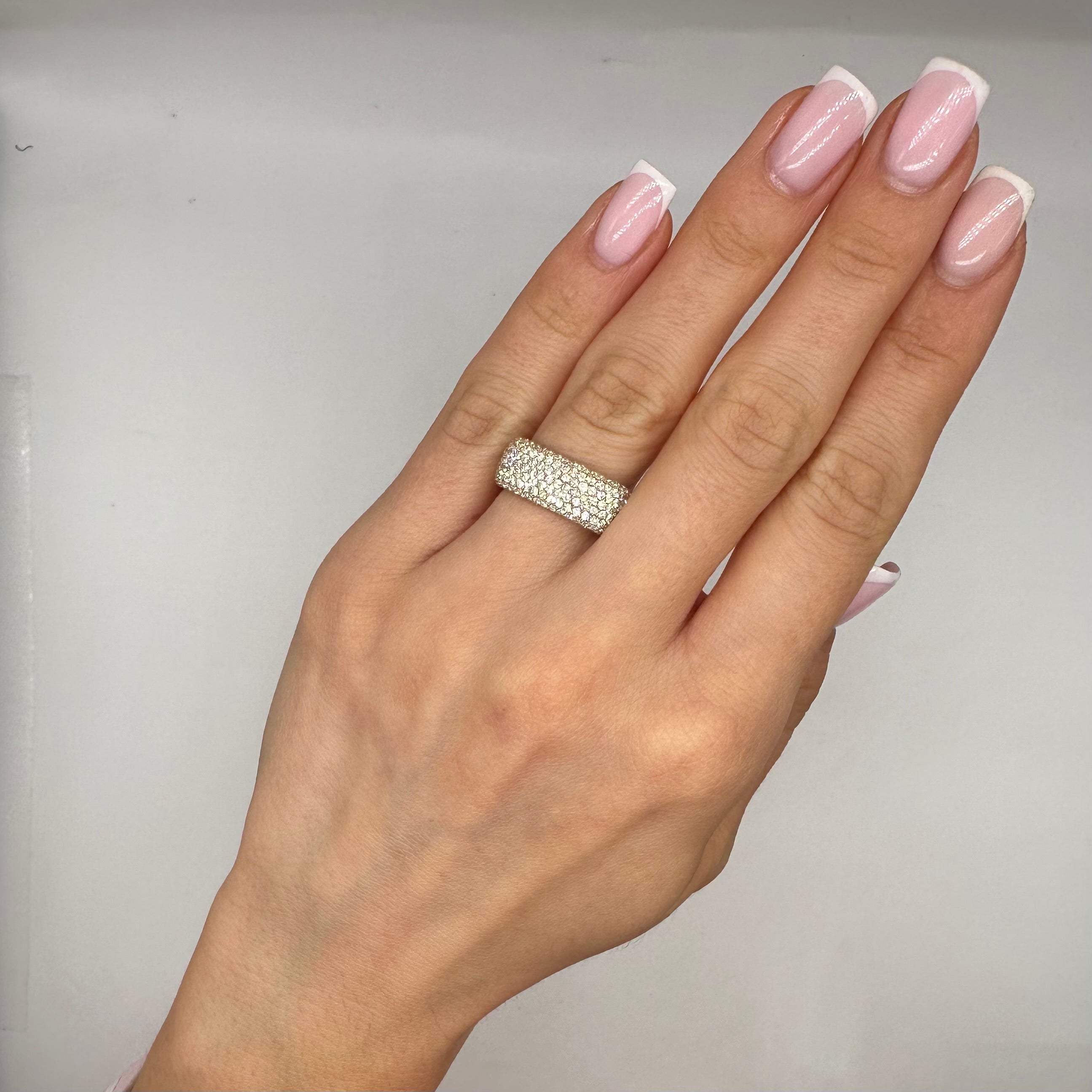 18K Rose Gold Pavé Diamond Ring 4.24CT WB334 NTJJ