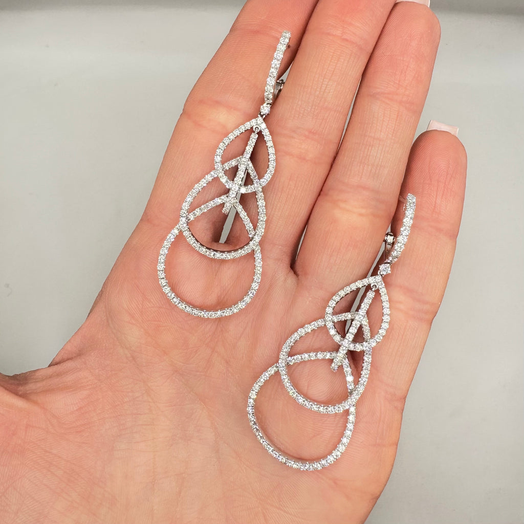 14K White Gold Diamond Earrings — 4.07CT PJE4572-005
