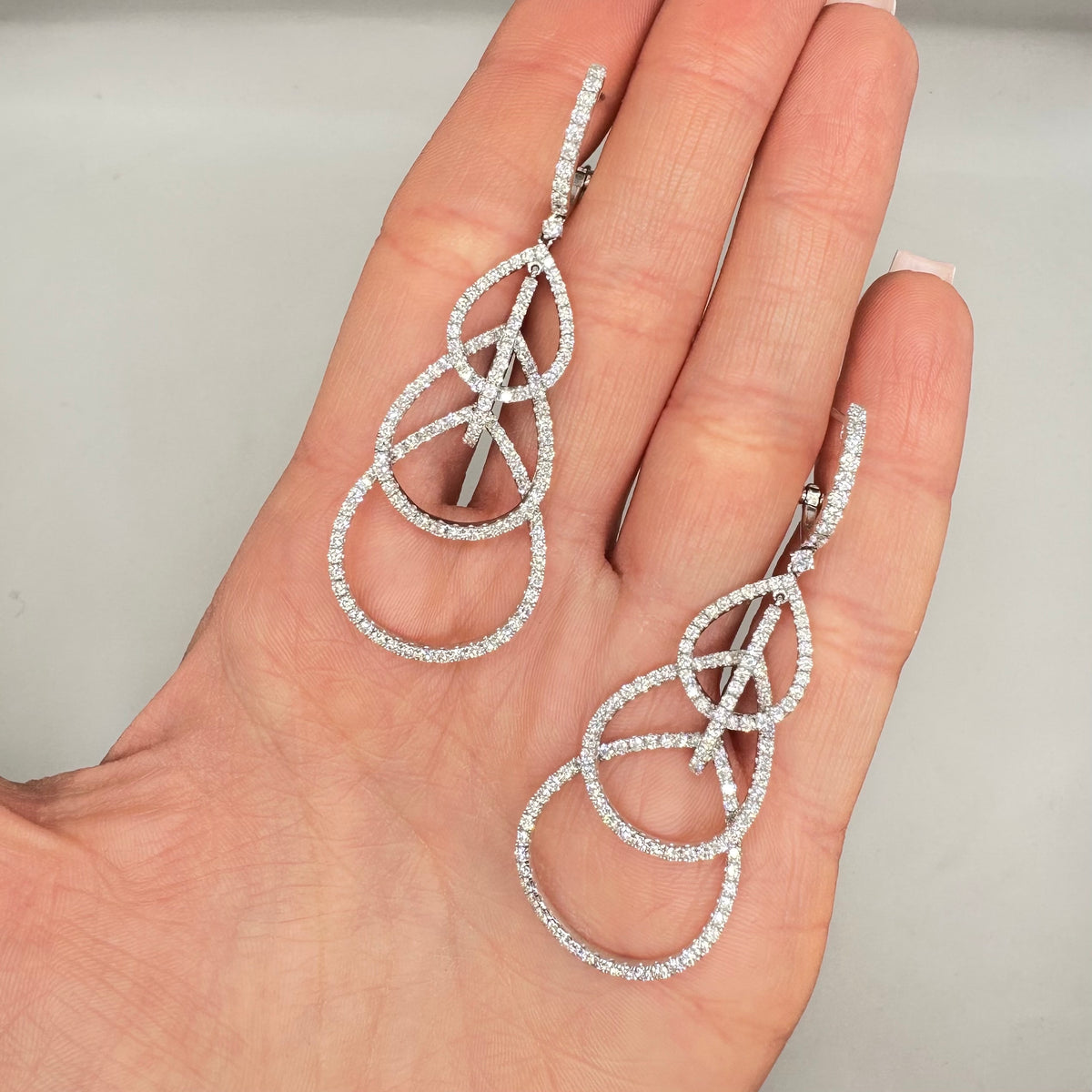 14K White Gold Diamond Earrings — 4.07CT PJE4572-005