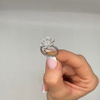 14K White Gold Diamond Floral Ring 0.99CT PJR53531B-032