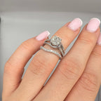 14K White Gold Engagement Ring & Wedding Band Set 0.50CT Diamonds RDER199 STJ