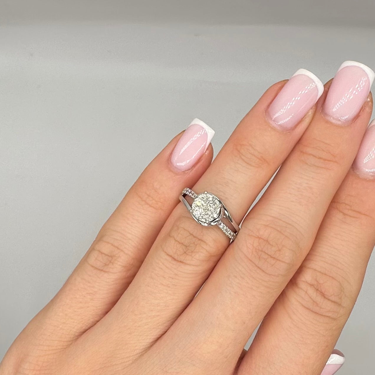 14K White Gold Engagement Ring & Wedding Band Set 0.50CT Diamonds RDER199 STJ