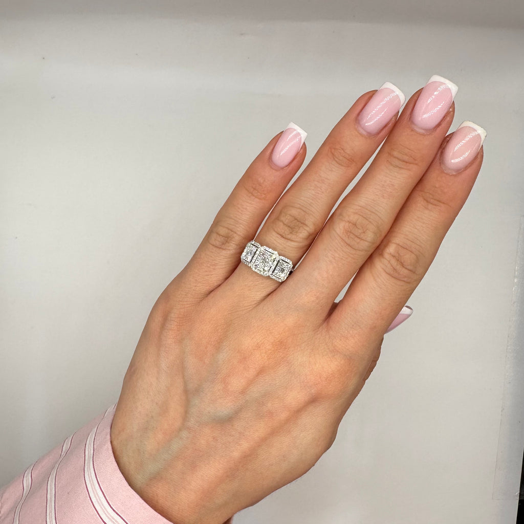 18K White Gold Diamond Ring – 1.24CT DR104 IANJ