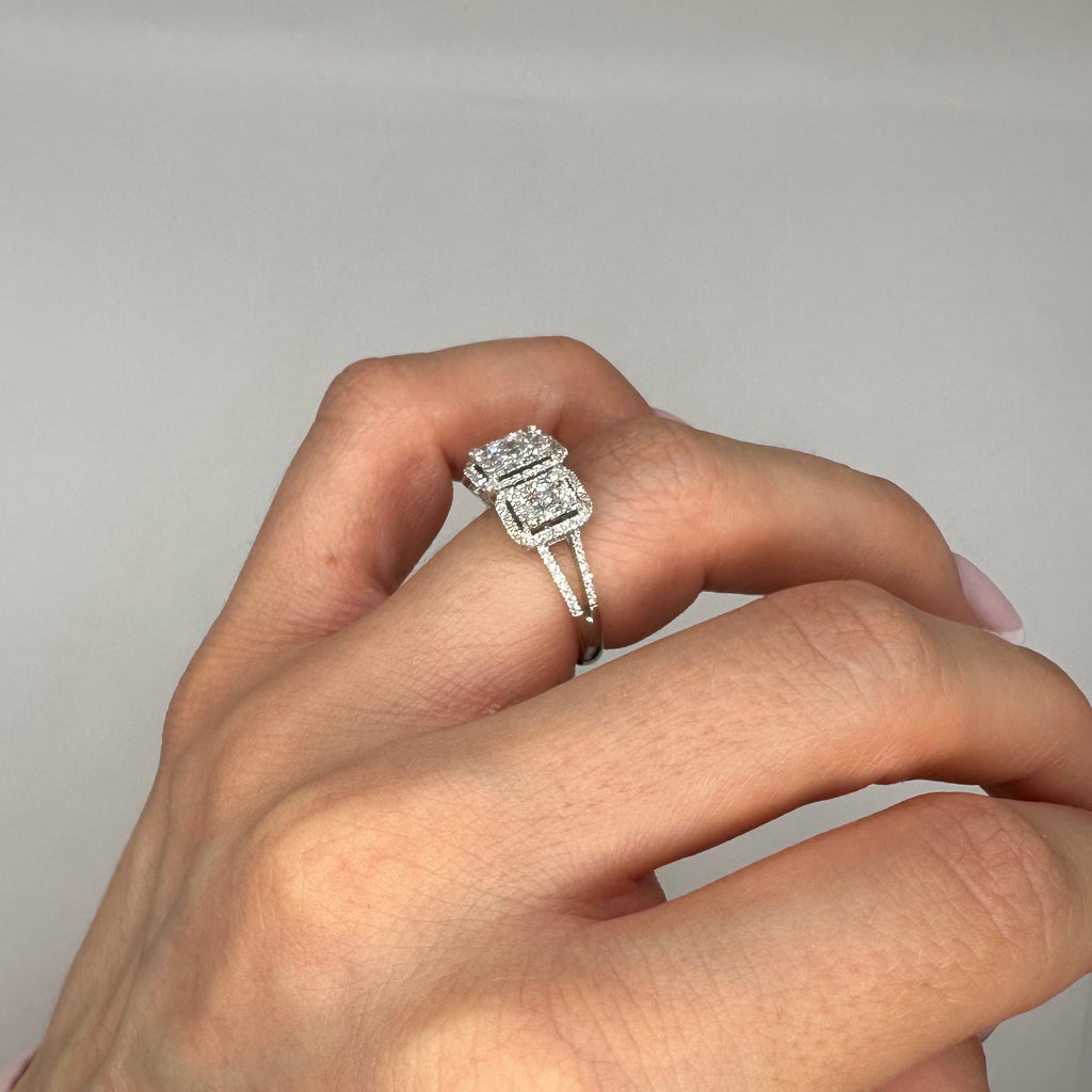 18K White Gold Diamond Ring – 1.24CT DR104 IANJ