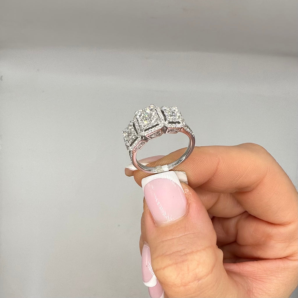 18K White Gold Diamond Ring – 1.24CT DR104 IANJ