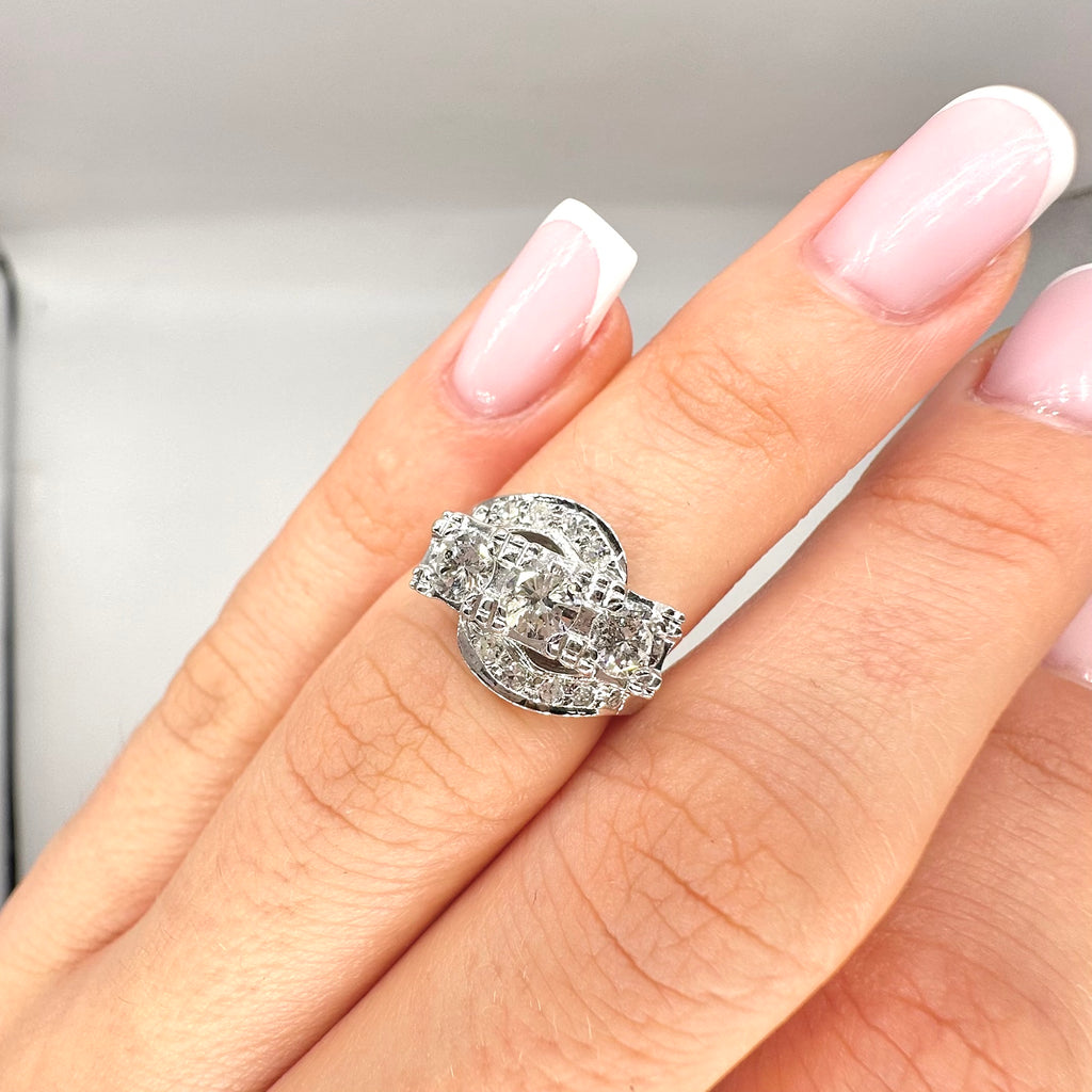 14K White Gold Diamond Ring – 1.25CT DR124 LJJ