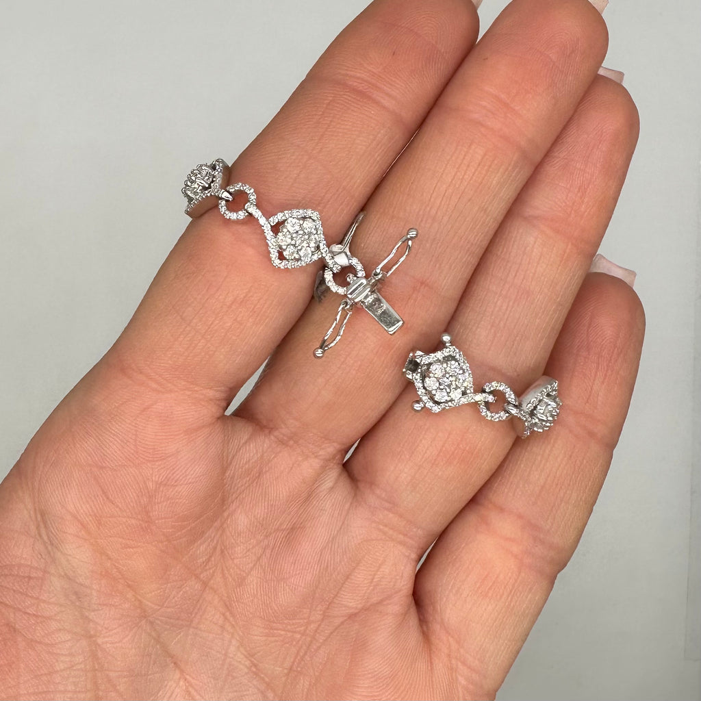 14K White Gold Diamond Bracelet – 3.04 CT DB037 GJJJ