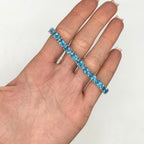 14K White Gold 30.60CT Blue Topaz Bracelet CBR012 IGJJ